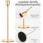 Metal Gold Taper Candle Holder for Wedding, Dinning, Party, Fits 3/4 inch Thick Candle&Led Candles (Set of 6 Pcs) - Image 2