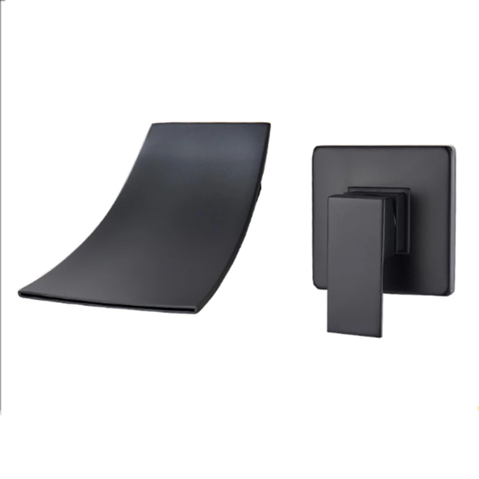 ZYCHSJXA TwoPiece Bathroom Waterfall Gentle Effluent Basin Faucet WallMounted and Cold Water Faucet(Black C)