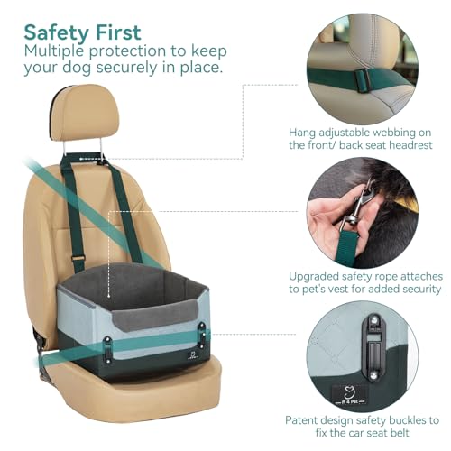 Image of A 4 Pet Dog Car Seats for Small Dogs, Under 25 lbs, Patent Buckles