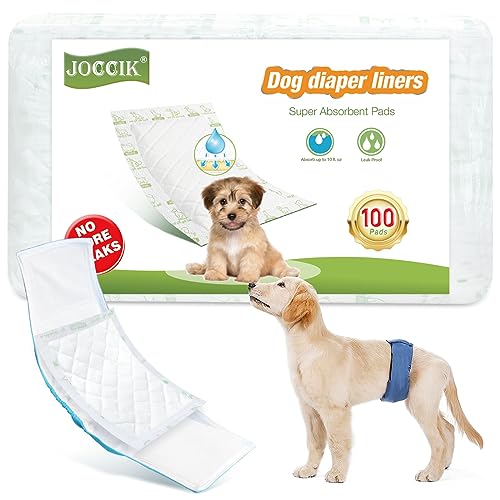Image of Dog Diaper Liners 100ct Super Soft and Absorbent Dog Diaper Booster Pads for Male Dog Belly Bands or Female Dog Diapers (Long, 100pcs)