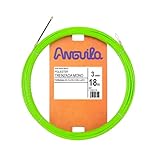 Anguila Max 7.3300.018 Guía pasacables Especial Tubos Estrechos Poliéster Trenzada Monofilamento 3mm 18 Metros y terminales Fijos con Lazo, Verde