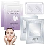 (4 Pairs) Microneedle Peptide Patches - 2x Brightening & 2x Anti Wrinkle Patches | Collagen Eye Mask with 2000 Dissolvable Micro-Needles & Hyaluronic Acid |Collagen Under Eye Patches Reduce Fine Lines