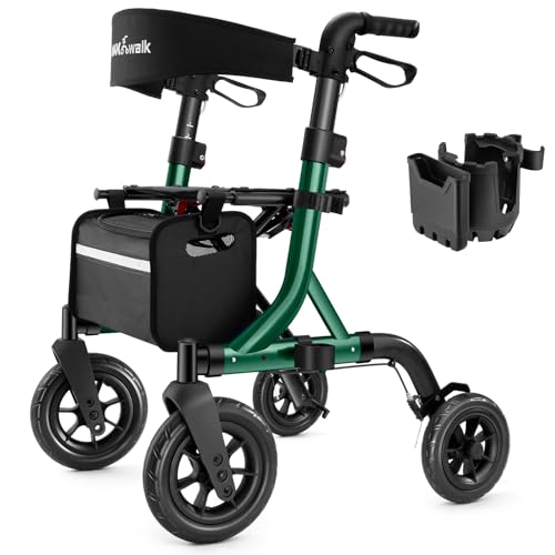 Image of MAXWALK Walkers for Seniors, Foldable Rollator with Seat, Height Adjustable