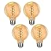 BESLAM Ampoule LED G80 6W, Ampoules Edison en verre ambré Rétro à Base Décorative E27, Blanc Chaud Filament à enroulement Lampe 2500K (40W Incandescent Equivalent), Non Dimmable 4 pièces