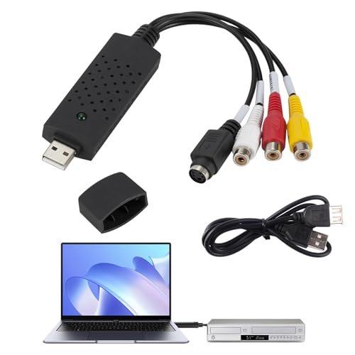 Nangilo VHS To Digital Converter, Mini DV Tape Converter To Digital USB 2.0, Convert VHS To Digital, Video Capture Device, Video To USB, VHS To DVD Compatible with Windows XP/10/8/7