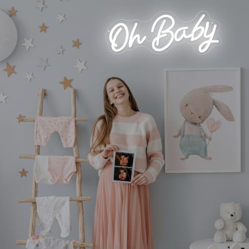Oh Baby Neon Sign for Backdrop Dimmable 16.5”x 6.7”Baby Shower Neon Light by Radineon - Used condition - Image 2
