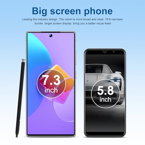 WEILIGO W25 Ultra Cell Phone,8GB+256GB 7.3",Android 5g Unlocked Smartphones,Cell Phone with S Pen,72MP+108MP Zoom Camera,7800mAh,Face ID/Dual SIM Phone+Gift128GB Memory Card(Titanium Violet)