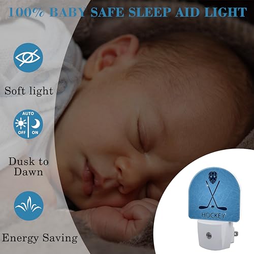 Image of Hockey Mask Night Light with Dusk to Dawn Sensor for Kids & Adults, Room Decor, Hallway, Kitchen, Bathroom, Nursery, Stairs