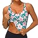 Comfort Fit Spring Pink Blossom Trees Cherry Flowers Art Sports Vest for Women Girls, U-Shaped Back Athletic Tank Tops with Bralette Pads Fast Dry Shirts for Yoga Workout