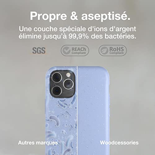 Coque iPhone 11 Pro bleu clair Woodcessories biodégradable - 2