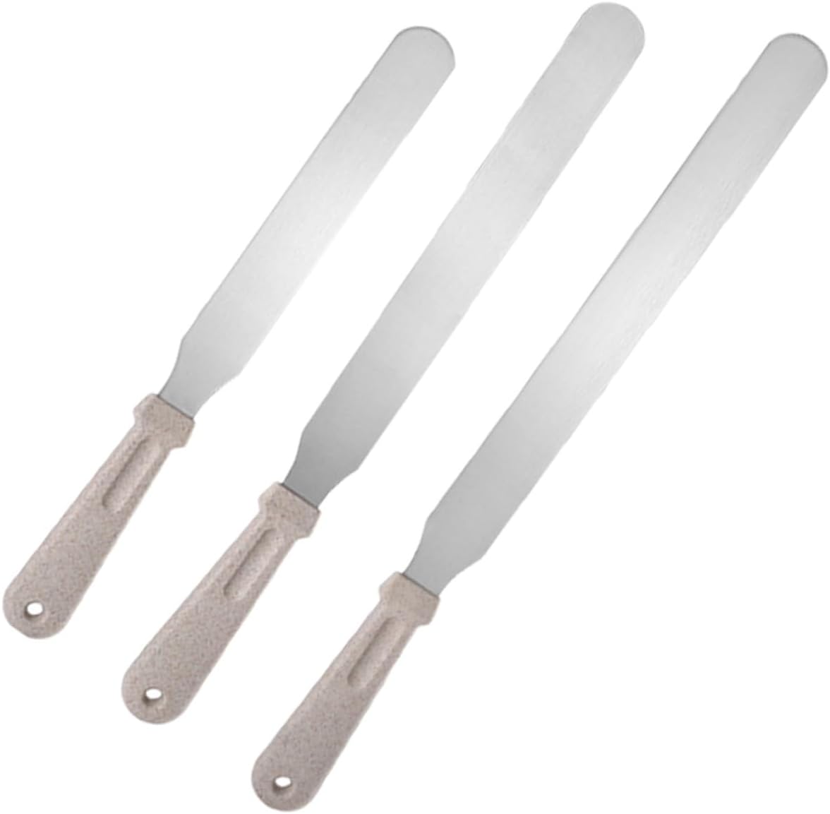 3pcs Baking Spatula Cake Decorating Scraper Set, Stainless Steel