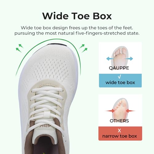QAUPPE Wide Toe Box Shoes Women Arch Support Walking Sneakers Orthotic Tennis Plantar Fasciitis Shoes2
