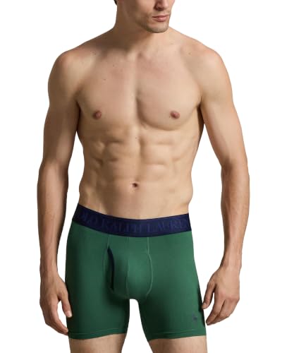 Image of POLO RALPH LAUREN Men's Underwear Boxer Briefs Pack, 3-Pack, 4D Flex Cooling Microfiber Underwear, Wicking Boxer Briefs