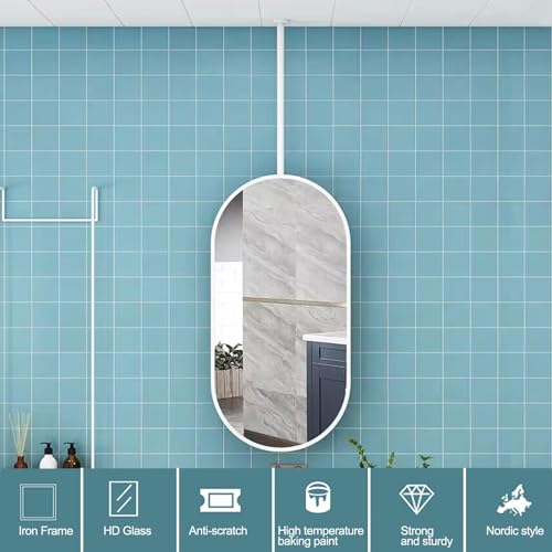 Miroirs flottants à tige personnalisable blanche pour optimiser l'espace