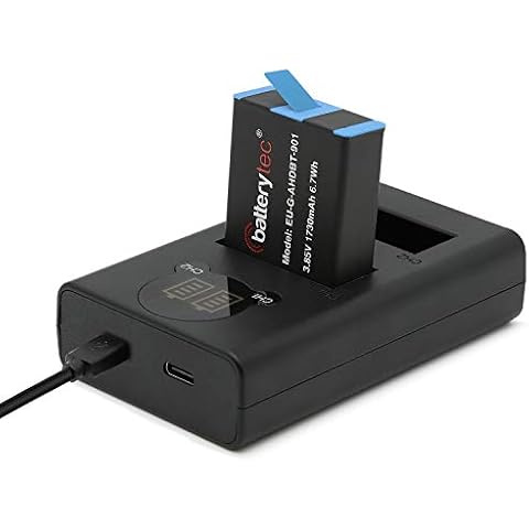 Batterytec Replacement Battery with 2 channel triple Battery Charger for GoPro Hero 9,Hero 10 Black, compatible with Go Pro Hero 9.Hero10charger and battery, with micro cable Cover