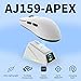 AJAZZ AJ159 APEX Wireless Gaming Mouse with RGB Magnetic Charging Base, Lightweight 56 Gram Design, 2.4G/USB-C/BT, 400 mAh Battery, 42K DPI, 8000Hz Response Rate, Compatible with PC and Mac, White