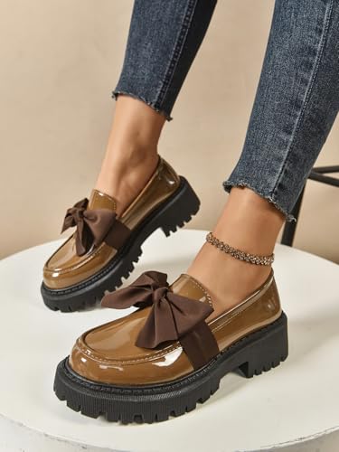 Women's Cute Bowknot Design Loafers, Trending Shoes, Fashionable Solid Color Slip on Loafers for Daily Wear, Casual Comfortable Shoes for Daily Wear, Office Walking Footwear4