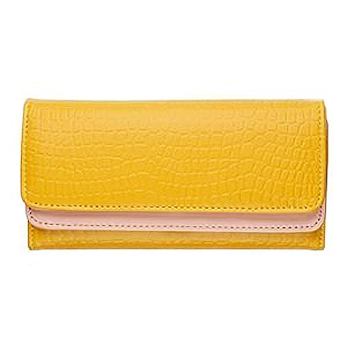 KLOUD City Yellow synthetic leather stone pattern double layer women wallet
