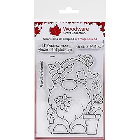 Sello Singles Garden GNOME-Estampadora Fotopolímero Transparente Woodware Cover