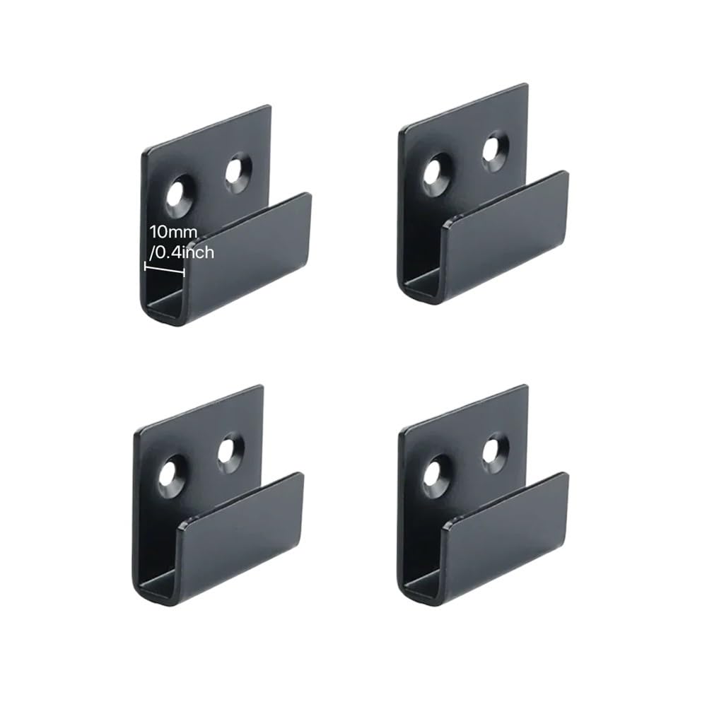 Sunrrafck Black10mm 5Pcs Ceramic Tile Display Holder Corner Bracket Stainless Steel Pendant Fixing Hooks Wall Mount Buckle U-Shaped Hangers Fastener(Black10mm)