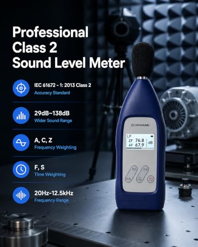 Image of CRY2831 Class 2 Sound Level Meter, 29-138dB, Calibration Certificate | IEC 61672-1:2013 Class 2, A /C /Z Weighting, F /S Time Weighting, 20Hz-12.5kHz, Industrial Noise Measurement