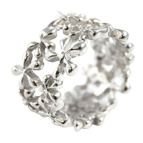 Bague Fleur Large Argent 925 anti irritation bague confortable 54