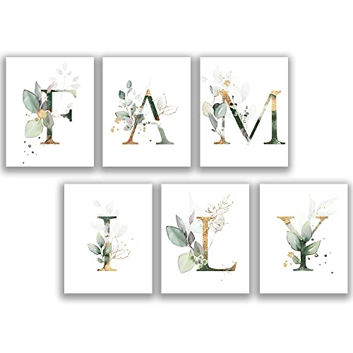 Family Theme Botanical Simple Life Green Leaf Painting Bathroom Wall