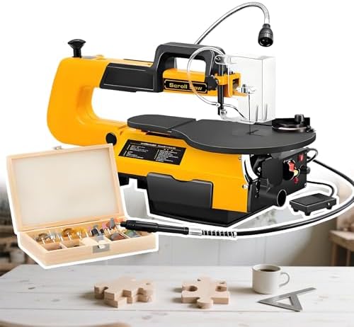 Professional Scroll Saw with Tilting Table for Precision Woodworking, Ideal for Craftsmen and Hobbyists, Perfect for Intricate Designs and DIY Projects