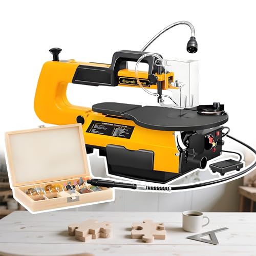 Professional Scroll Saw with Adjustable Tilting Table – Ideal for Woodworking Enthusiasts, Craftsmen, and Hobbyists – Precision Cutting Tool for DIY Projects