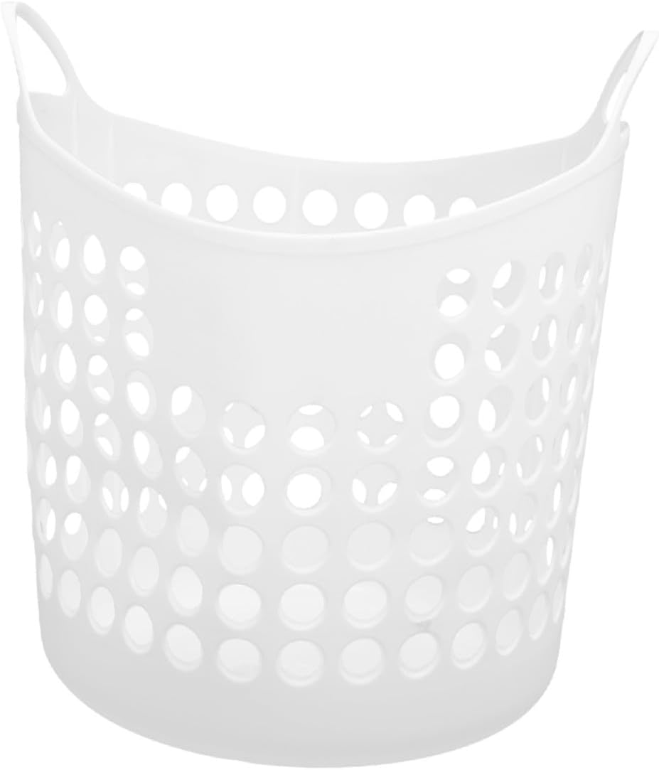 Reusable Plastic Laundry Hamper Basket Large Hollow Design Portable Dirty Clothes Container for Bathroom Bedroom Living Storage and Organization