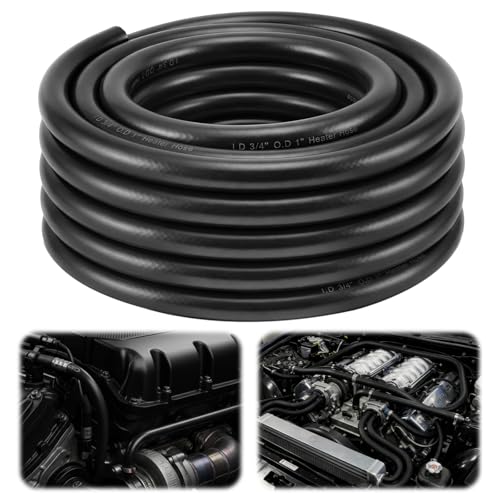 Outus 3/4 ID Heater Hose 50FT EPDM Rubber Black Heater Hose 280PSI Working Pressure for Automotive Radiator/Heating Systems