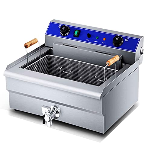 TreeSouth Catering 20L/30L Fritteuse Edelstahl Fritteuse 6000w Pommes-Frites-Maschine, 60~200°c, Intelligente Konstante…