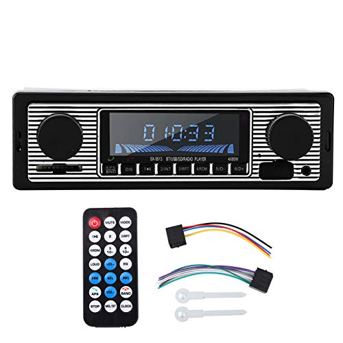 Auto Bluetooth Radio Classic Auto Stereo Reproductor de música MP3 con USB/SD/AUX/FM Unidad Principal en el Tablero Auto Radio Reproductor estéreo Bluetooth(#1)