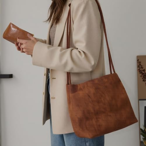 Bolso Tote de ante premium para mujer miniatura 2