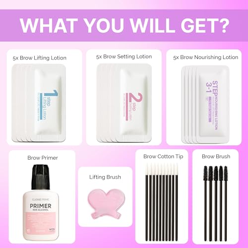 CLIONE PRIME At Home Brow Lamination Kit - DIY Eyebrow Lamination Kit Professional Eye Brow Perm Kit Instant DIY Eyebrow Lift Kit for Fuller Thicker Brows Lasts For Upto 8 Weeks