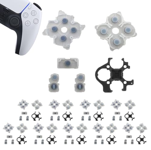 Image of 10 Sets Silicone Conductive Rubber Pads Replacement for Playstation 5 PS5 Controller Parts for BDM-020 DualSense 5 L1 R1 L2 R2 Adhesive Button Changing Keypad Repair Replacement Part Tool Kit(2.0)