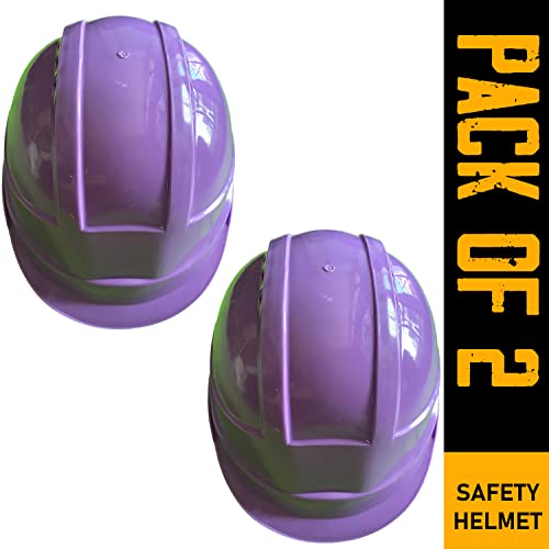 Image of LADWA Purple Heavy Duty Director Safety Helmet, ISI Marked Industrial Protective Hard Hat for Construction, Factory, Engineering and Outdoor Workplace Safety Use (Pack of 2)