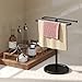 Towel Holder Stand, Stainless Steel Hand Towel Holder Rack for Bathroom Countertop, S-Shape Free Standing Towel Bar Holds 2 Towels for Kitchen Countertop, Black