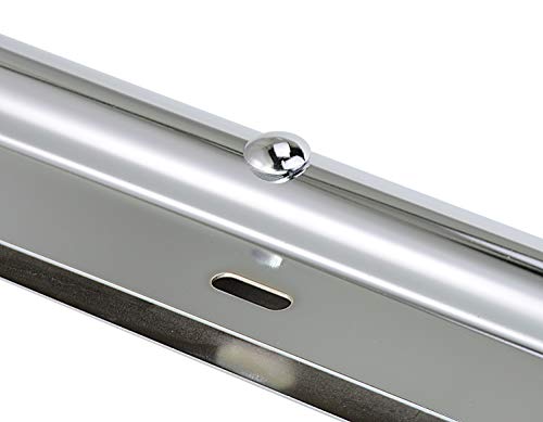 Image of Chrome Straight Spring Loaded Mud Flap Hanger,Round Tube Style,1-1 /8 inch Bolt Spacing,30 inch Length