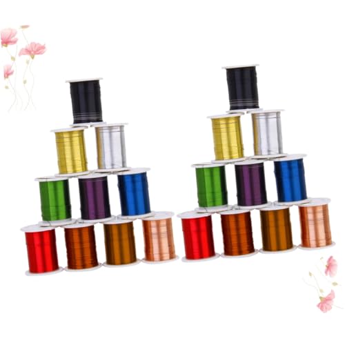 Alambre de cobre para bisutería y cordón para abalorios POPETPOP, hilo de color para joyas, 20 uds