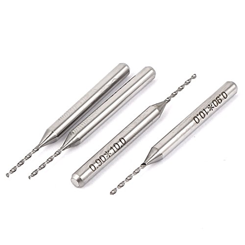 Aexit 4 Pcs Fuses 0.9mm Cutting Dia PCB Print Circuit Board Carbide Micro Drill PCB Fuses Bits Tool