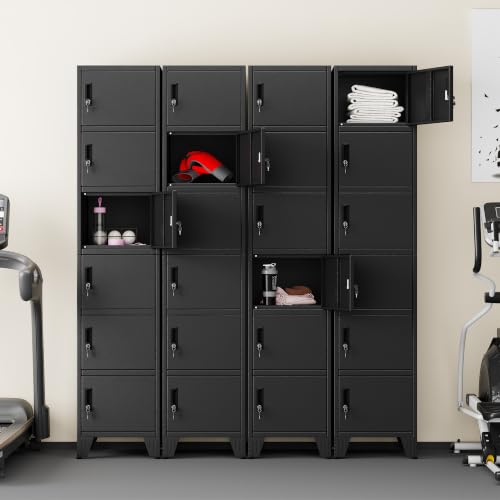 Image of 6 Tier Metal Storage Locker, 70.86 inch Narrow Vertical Steel File Cabinet