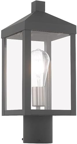 Miniatura 6 de Livex Lighting 1 linterna de poste superior de latón antiguo para exteriores Latón,Marrón