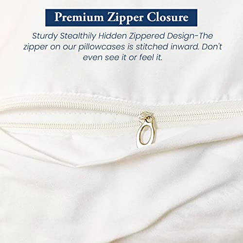 Image of Toddler Travel Pillowcase Set of 2 pc 14x20 inch White Solid Baby Pillow Cover 100% Soft Egyption Cotton 500 Thread Count with Zipper Closer Decorative Pillowcase 14x20 White Solid
