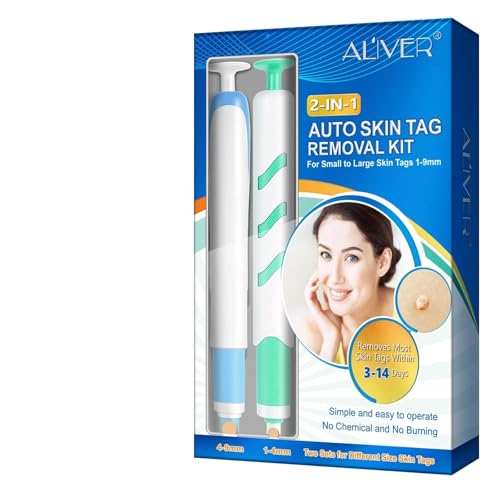 Auto Skin Tag Remover Kit, D'élimination des Acrochordons Verrues pour Anti Acrochordons Petites à Grandes(1-9 mm) Visage Corps , 60 Bandes 36 Patches 20 Lingettes Nettoyantes
