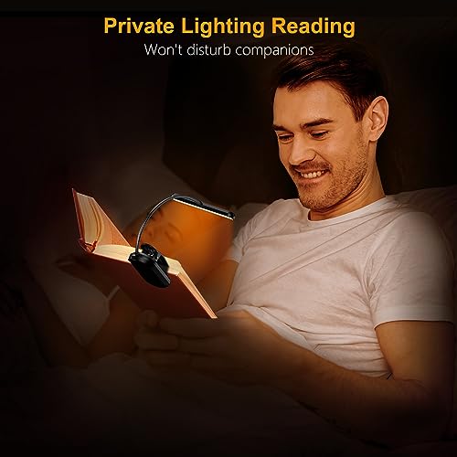 Gritin Rechargeable Book Light for Reading in Bed with 19 LED &Memory Function-Eye Caring 3 Color Temperatures,5 Brightness Levels,80 Hrs Runtime Flexible Goose Neck Clip on Light for Book Lovers