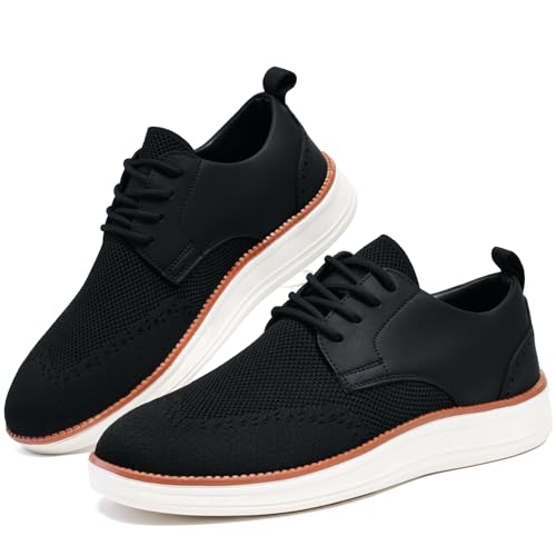 Men's Casual Dress Oxfords Shoes Knit Fashion Dress Sneakers for Business Formal Daily Walking