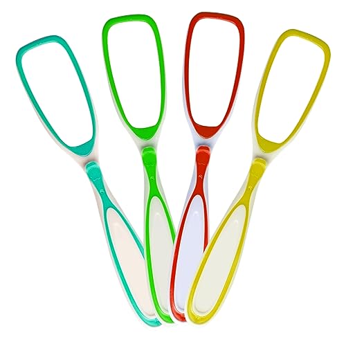 Image of plastic single handle Tongue Cleaner for Fights Bad Breath Oral Health Care Tool, Easy to Use for Adults and KidsTravel Friendly (pack of 4)