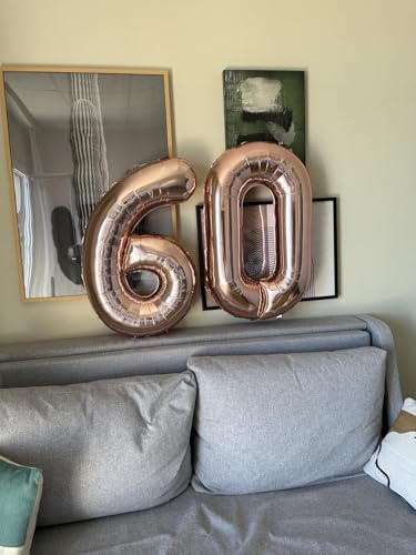 Image of Number Balloons 0 Balloon 40 inch Rose Gold for 10 Birthday Decorations | Saturated Color, Large 40 in, With Straw & Hanging Hole, For Back-to-School Season, Wedding, Christmas, New Year, Anniversary