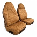 CAMERRI Coyote - Coprisedili in tela per Jeep Wrangler JL/JK/TJ/YJ a 2 porte/4 porte, durevoli, tattici, multitasche, coppia anteriore (marrone coyote)